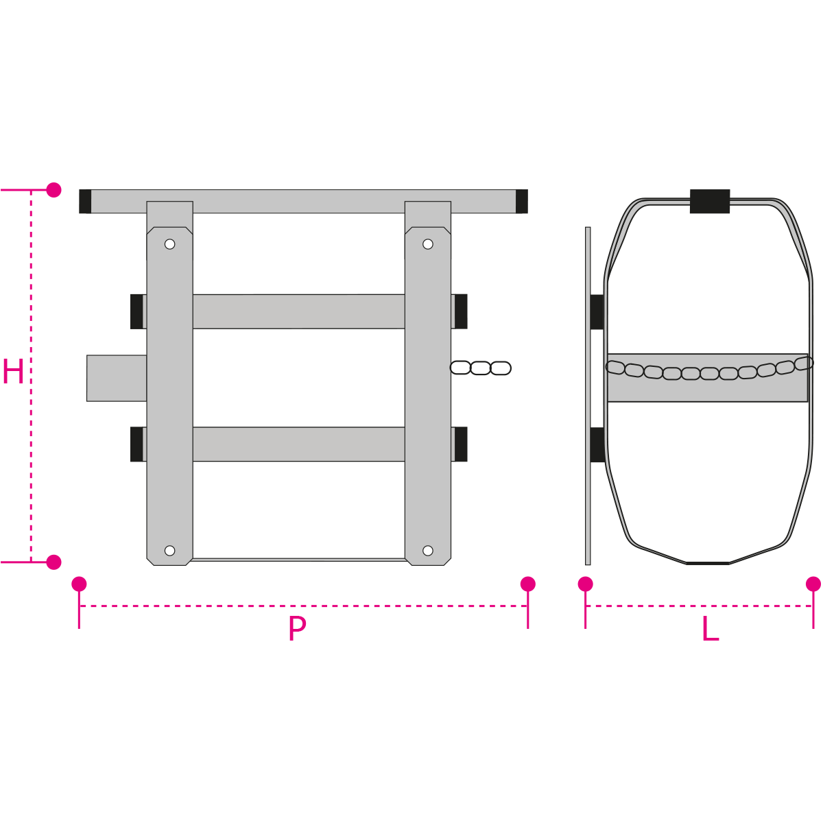 Dettagli tecnici - Supporto Zincato per Tanica Acqua 10 lt. Attacco Laterale
