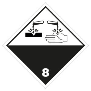Adesivo Trasporto Sostanze Corrosive Classe 8