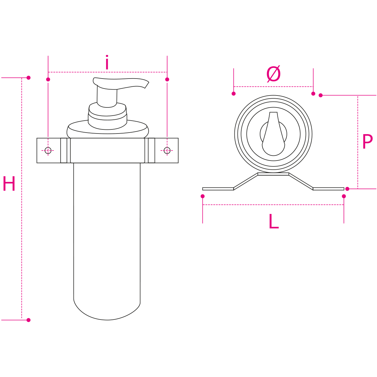 Dettagli tecnici - Kit Portasapone Staffa Orizzontale